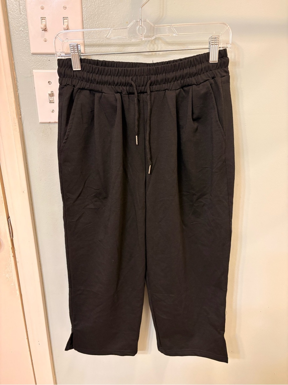 Men's Black Elastic Drawstring Jogger Pants